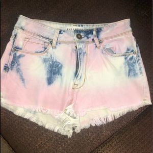 High-rise denim short shorts